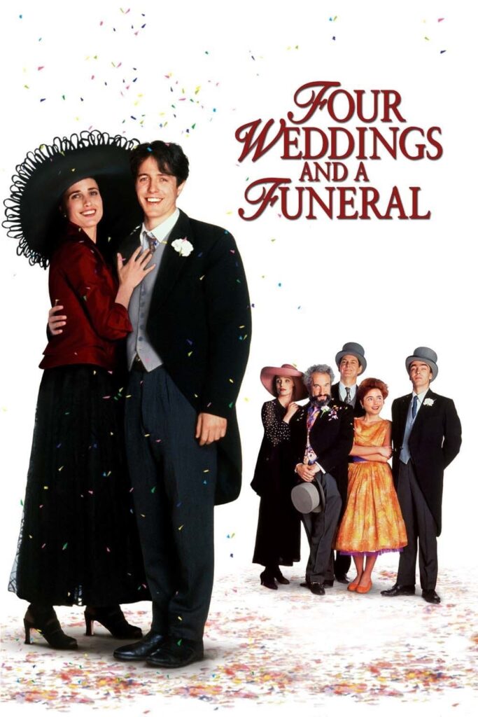 Poster for the movie "Four Weddings and a Funeral"